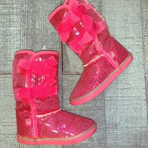 Sugar L’Moragami Hot Pink Sequin Boots